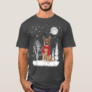 Camiseta German shepherd Scarf Winter Dogs Forest Snow Chr
