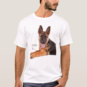 Camiseta german shepherd Shepard Cachorro Mãe Pai Adorava 