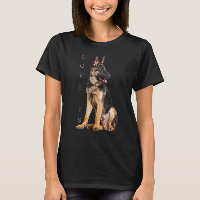 Camiseta German shepherd Shepard Cachorro Mãe Pai Amor Pet  (Frente)