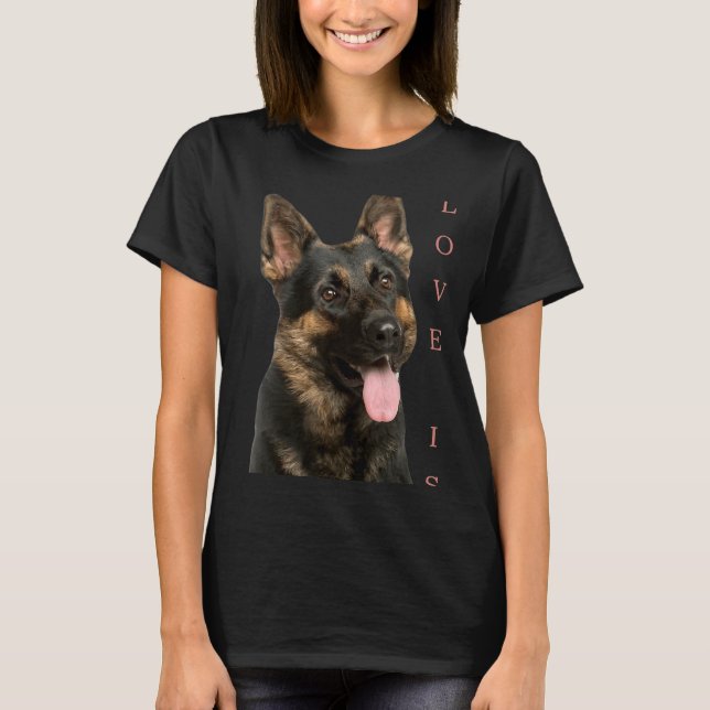 Camiseta German shepherd Shepard Cachorro Mãe Pai Pet (Frente)