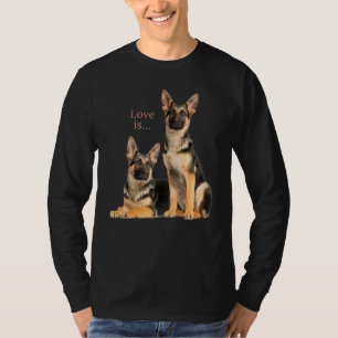 Camiseta German shepherd Shepard Dog Mãe Pai Adorável Pet 8
