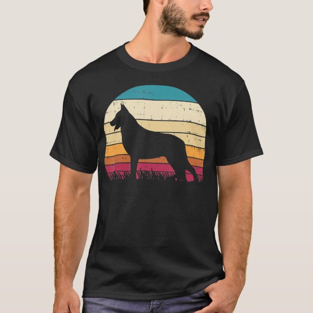 Camiseta German shepherd Silhouette Retro K9 Pet Dog Gift (Frente)