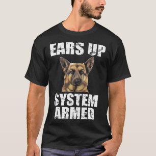 Camiseta German shepherd sobe o sistema armado