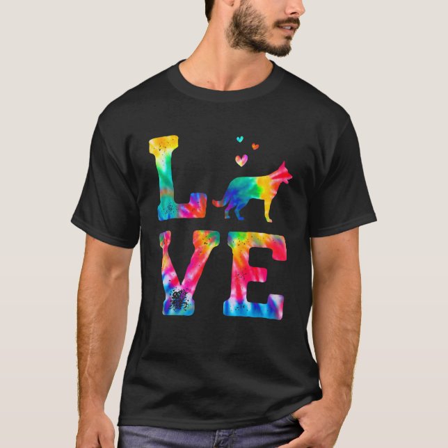 Camiseta German shepherd Tie Dog Mãe Pai (Frente)