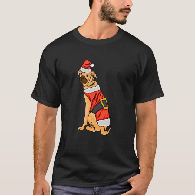 Camiseta German Shepherd Ugly Christmas Cute Puppy (Frente)