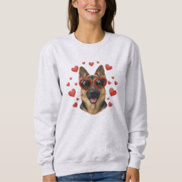 Camiseta German Shepherd Valentine Oil Painting Dog Portrai
