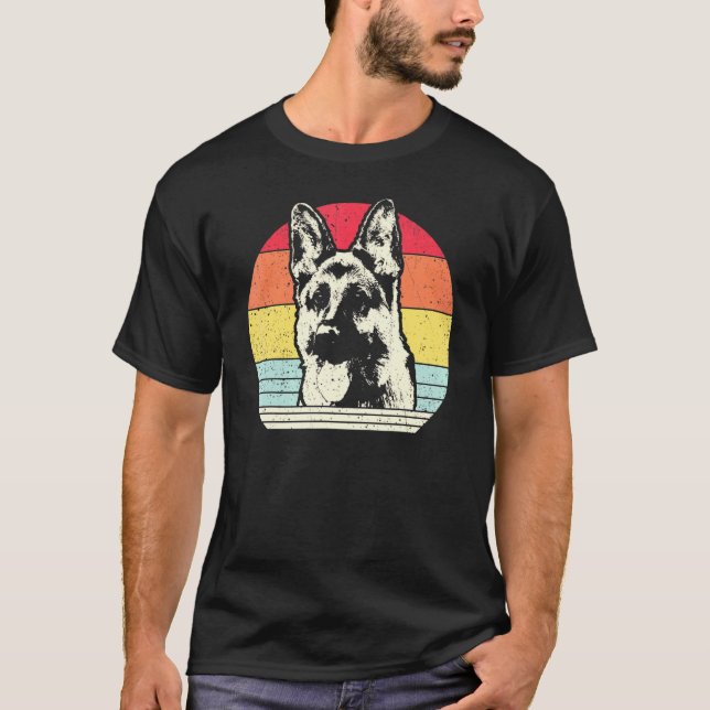 Camiseta German shepherd Vintage Dog 70s 80s (Frente)
