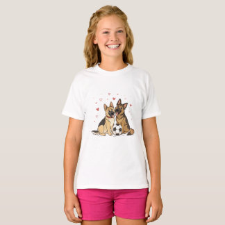 Camiseta German Shepherds with Soccer Ball for Valentine's