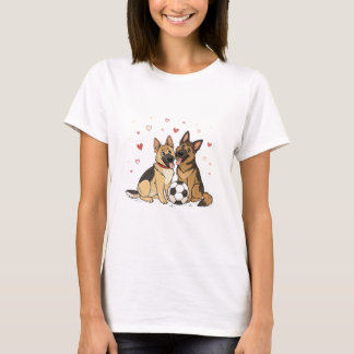 Camiseta German Shepherds with Soccer Ball for Valentine's