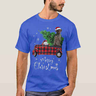 Camiseta German Shorthaired Pointer Ride Red Truck Christma