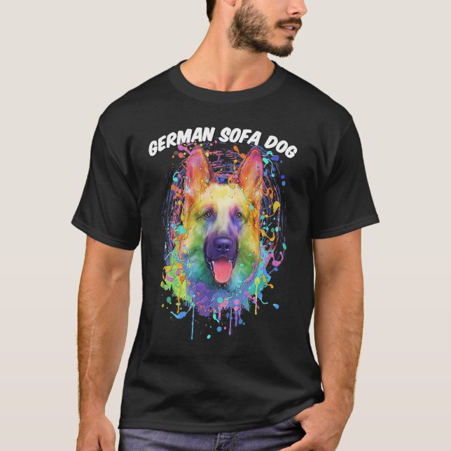Camiseta German Sofa Dog  German Shepherd Humor Shepard (Frente)
