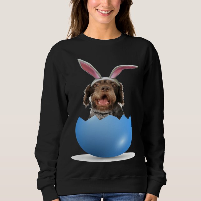 Camiseta German Wirehaired Pointer Dog Easter Bunny Egg Hun (Frente)