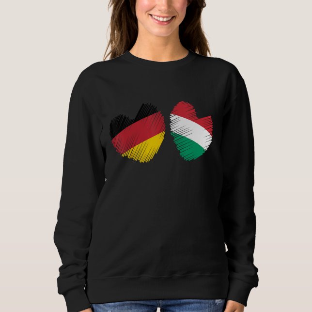 Camiseta Germany Hungary Heart German Flag Hungarian Flag H (Frente)