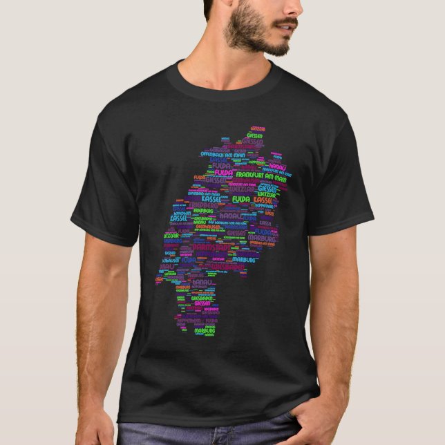 Camiseta Germany Range Map Hessen States (Frente)