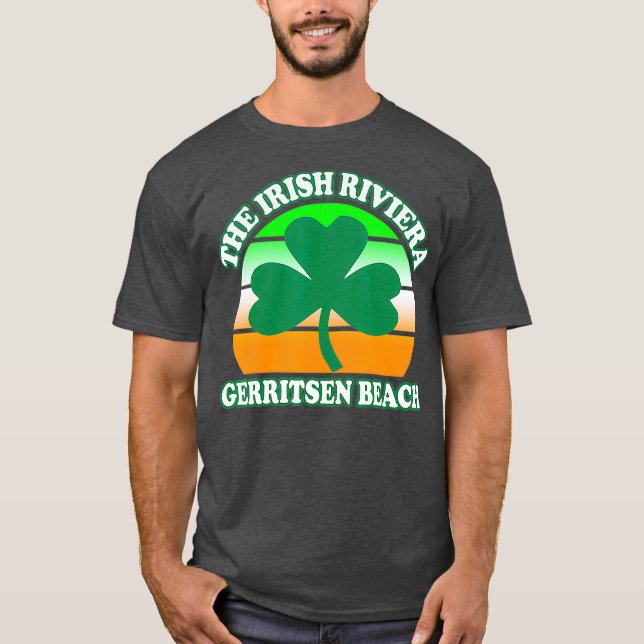 Camiseta Gerritsen Beach Irish Riviera Funny Shamrock (Frente)