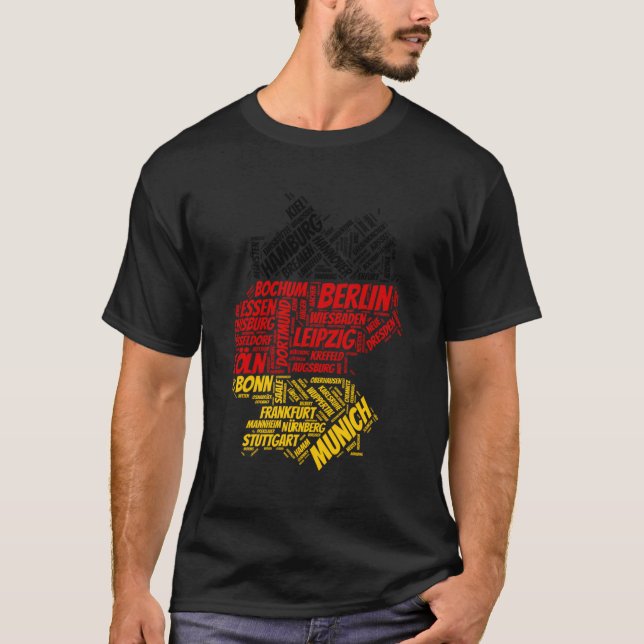 Camiseta Gery Flag E Map Com Nomes De Cidade Palavra (Frente)