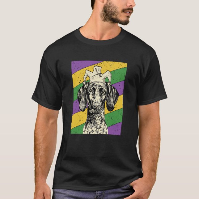 Camiseta Gester Mardi Gras Dog Mãe ou Pai do SPG Jester (Frente)