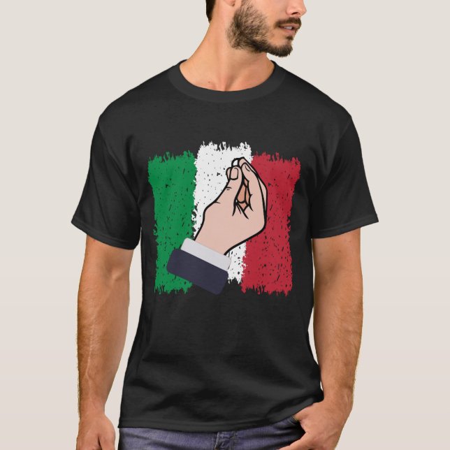 Camiseta gesto de mão da Itália (Frente)
