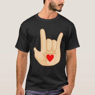 Camiseta Gesto de mão da língua de sinais americana Eu Te A