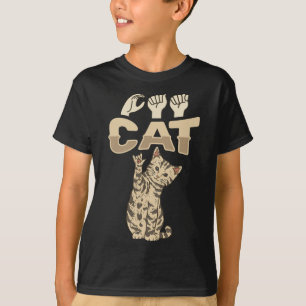 Camiseta Gesto de mão de Asl do gato de Ily Consciencializa