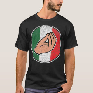 Camiseta Gesto de Mão Italiano com Bandeira Italiana