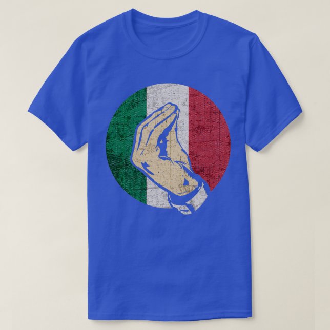 Camiseta Gesto de Mão Italiano Língua Cante Engraçado Itáli (Frente do Design)