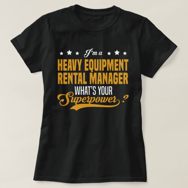Camiseta Gestor de Aluguer de Equipamento Pesado (Frente do Design)