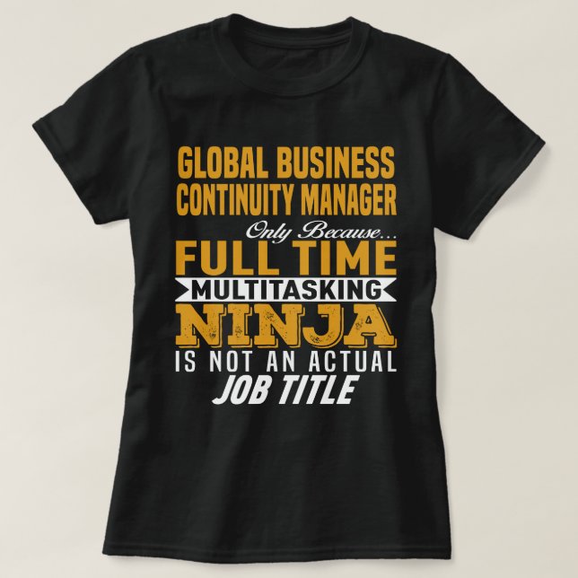 Camiseta Gestor de Continuidade de Negócios Global (Frente do Design)