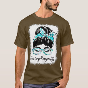 Camiseta Gestor de dieta das mulheres Messy Bun Bleached Mu