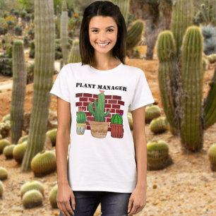 Camiseta Gestor de Planta Engraçado da Cactus Art