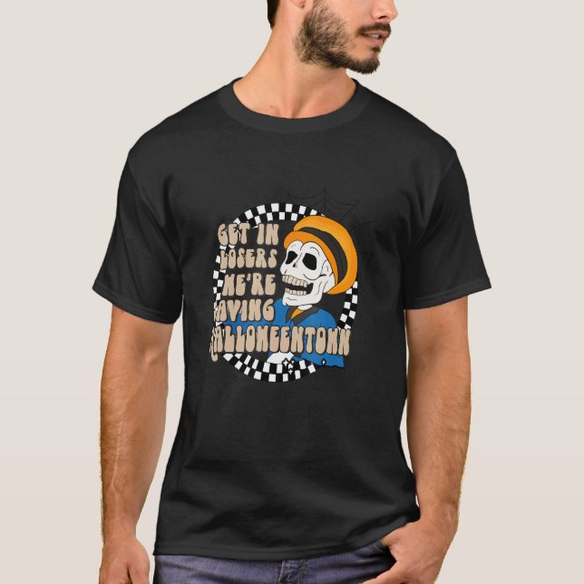 Camiseta Get In Losers Skull Drive We're Saving Halloween S (Frente)