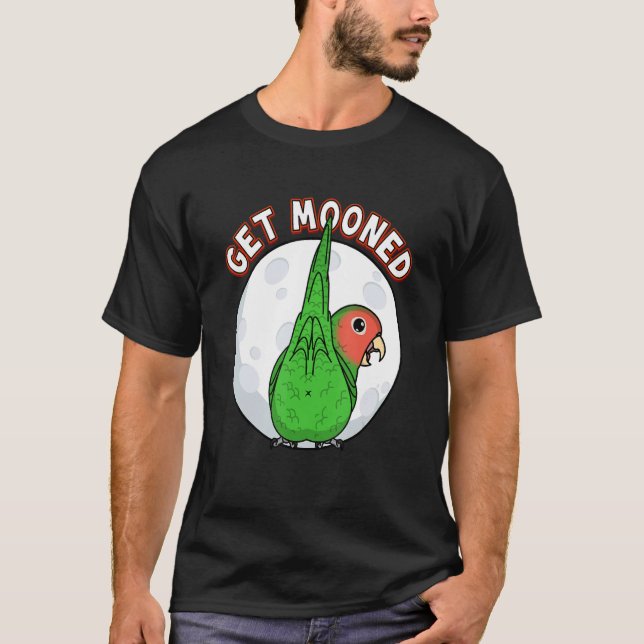 Camiseta Get Mooned I Parrot Underfluffies Rosy-faced Green (Frente)