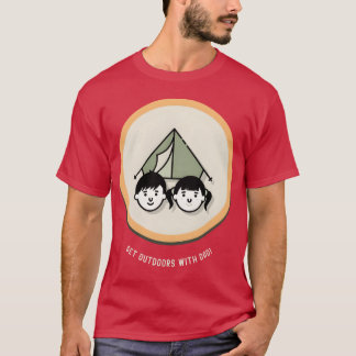 Camiseta Get Outrs With Dad Camping Dad Apparel boy