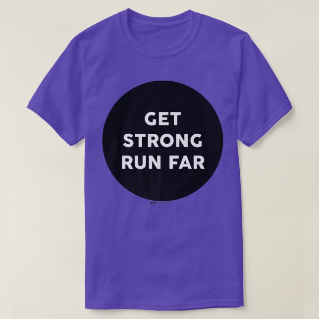 Camiseta Get Strong Run Far Gym Work Out Word Design  (Frente do Design)