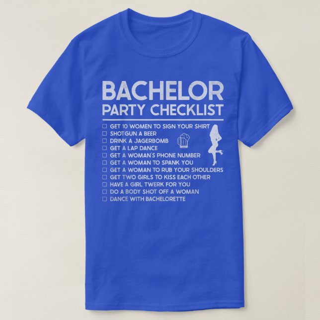 Camiseta Getting Married Groom Funny Bachelor Checklist Par (Frente do Design)