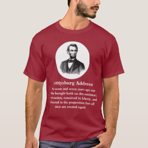Camiseta Gettysburg Endereço Abraham Lincoln 19 de novembro