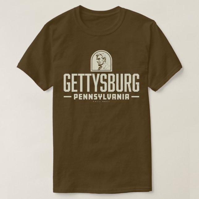 Camiseta Gettysburg Pensilvânia Tan (Frente do Design)