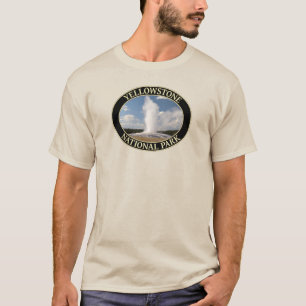 Camiseta Geyser velho e fiel no Parque Nacional de Yellowst