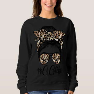 Camiseta Gg Life Messaging Hair Bun Leopard Dia de as mães