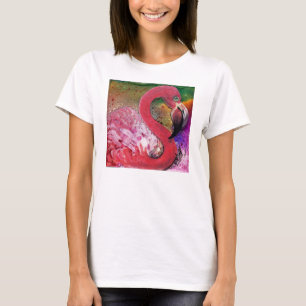 Camiseta GGs bonito no design cor-de-rosa do flamingo