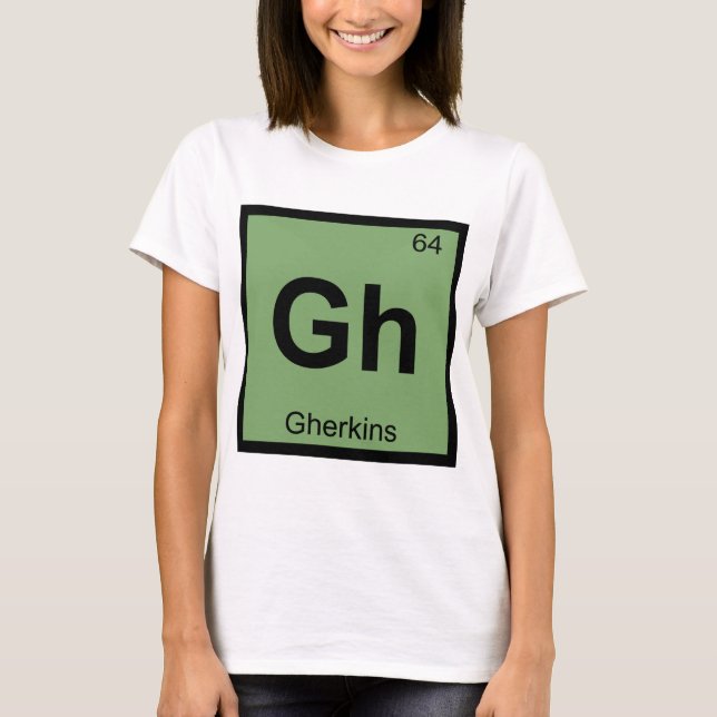 Camiseta Gh - Símbolo da mesa periódica da química dos (Frente)