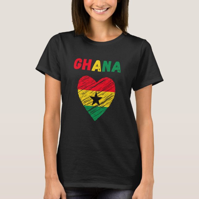 Camiseta Ghana Flag Holiday Ghana Heart Ghanaian Flag (Frente)