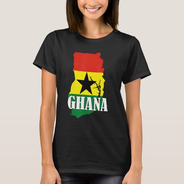 Camiseta Ghana Map Ghanaian Flag Pride (Frente)