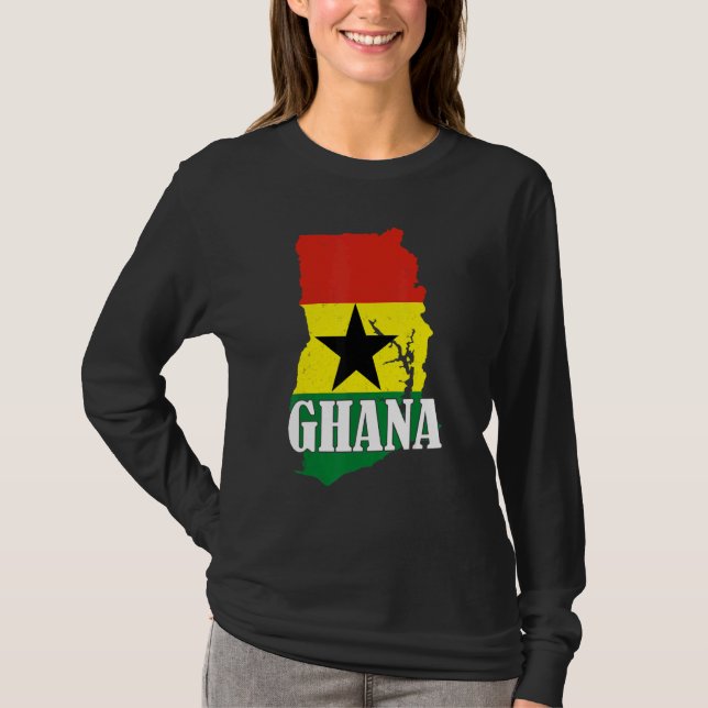 Camiseta Ghana Map Ghanaian Flag Pride (Frente)