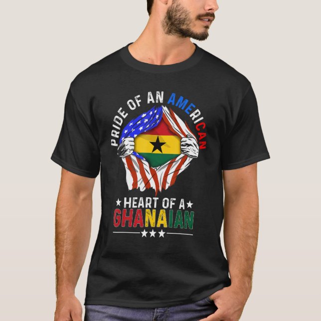 Camiseta Ghanaian American America Pride Foreign Country Gh (Frente)