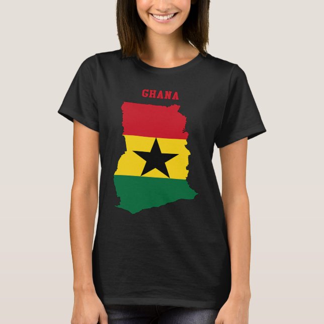 Camiseta Ghanaian Flag inside Map of Ghana (Frente)