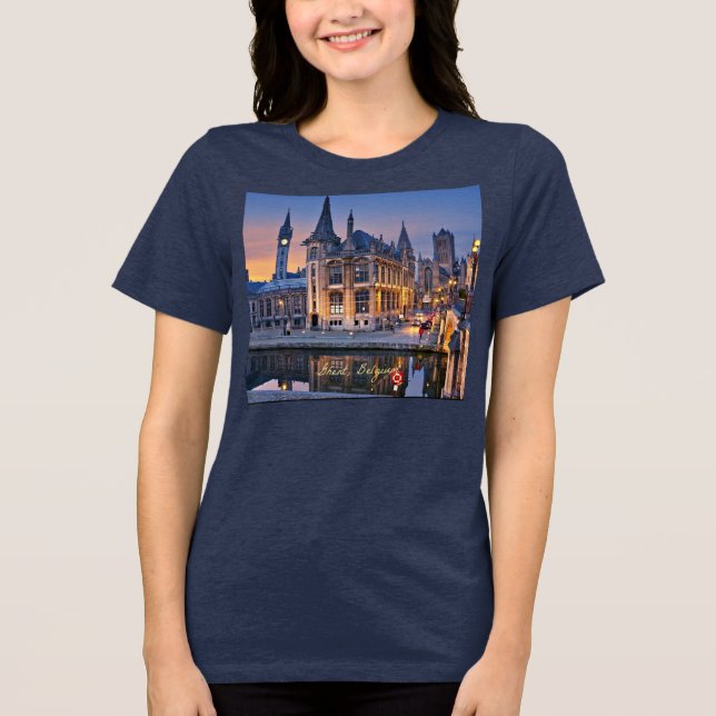 Camiseta Ghent, Belgium cityscape (Frente)