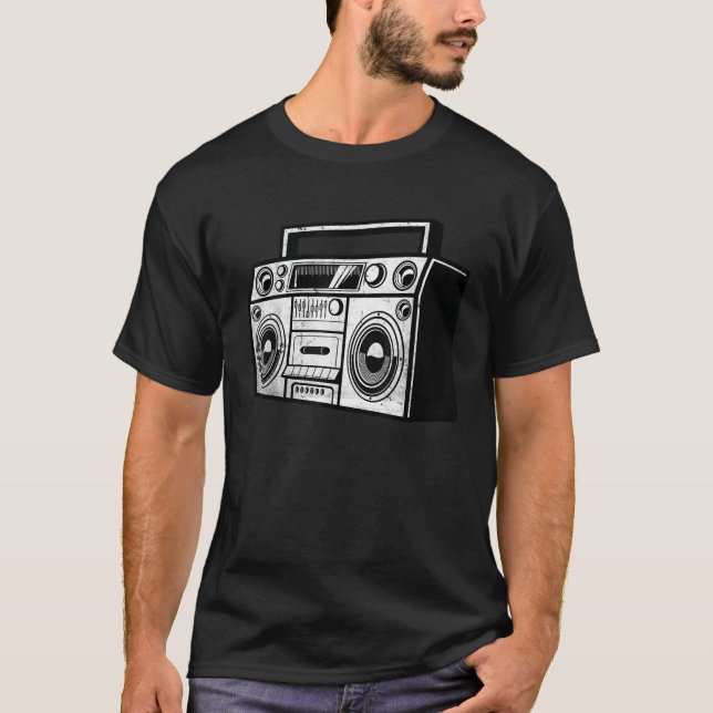 Camiseta Ghetto Blaster 80 s Partido Hip Rap R B Vin (Frente)