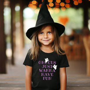 Camiseta Gholas Só Querem se Divertir Garotas Preto Hallowe