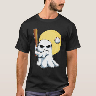 Camiseta Ghost Baseball Player Preguiçoso Fumado de Hallowe